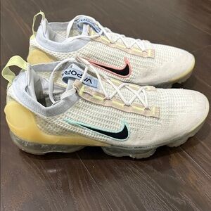 Nike Vapor Max Sneakers - Cream and Yellow with Multicolor Accents (Men’s 11.5)